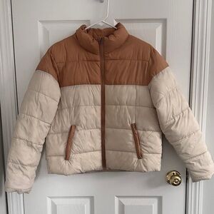 Womens Two-Tone Puffer Jacket